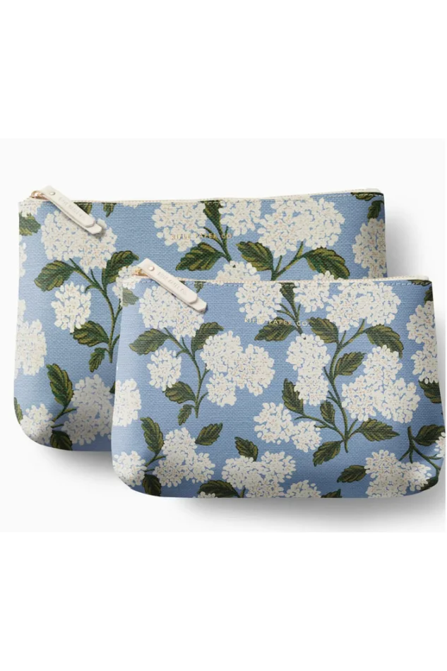 HYDRANGEA ZIPPERED POUCH SET