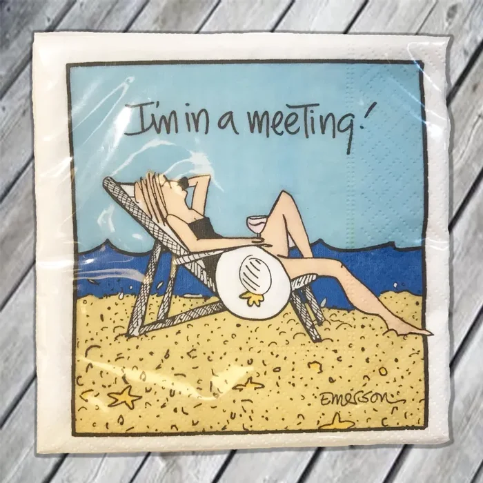 I’m in a meeting! Cocktail Napkin