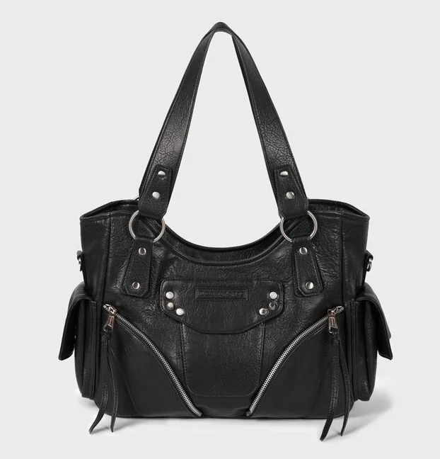 IUGAMAKARAS Studded Leather Shoulder Bag