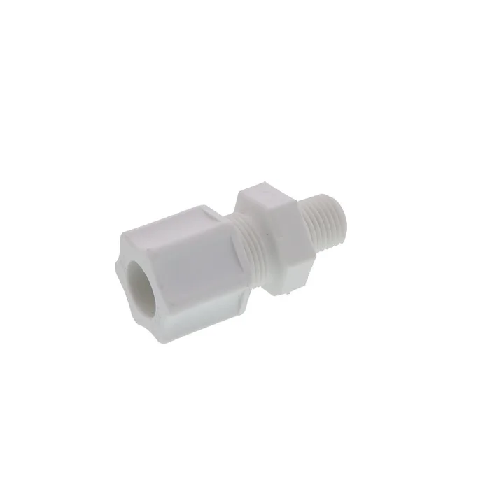 JACO 10-8-4-P-O Polypropylene Male Connector 1/2 OD Tube x 1/4 MPT