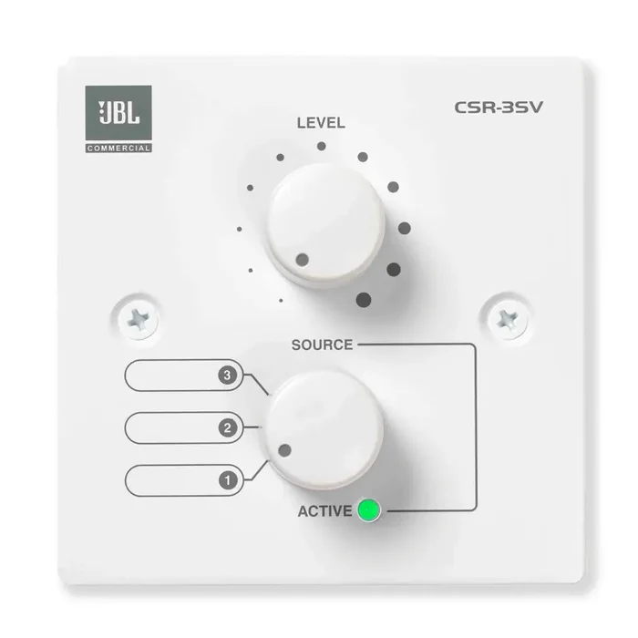 JBL CSR3SVWHTV, Wall-Mounted Remote Control for CSM Mixers – White