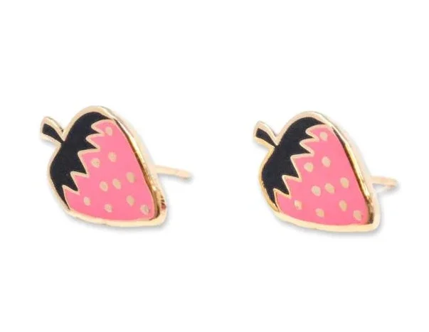 Jenny Lemons Strawberry Enamel Earrings