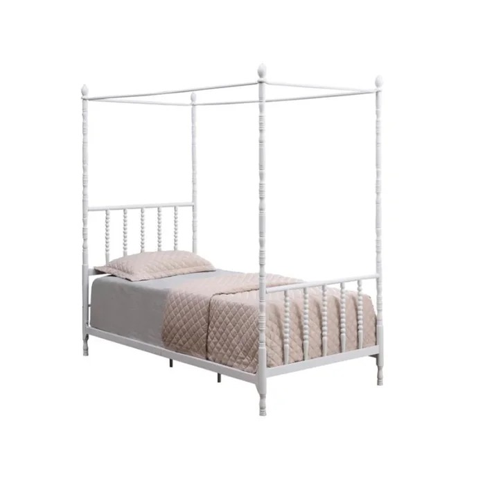 Jenny Lind Style Twin Canopy Bed in White