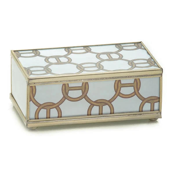 Jm Piers Brown Chain Glass Matchbox Cover