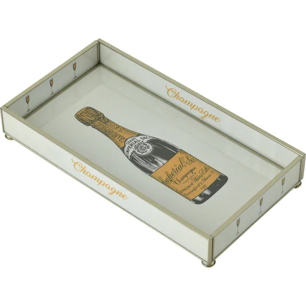 Jm Piers Champagne Bottle 6*12 Glass Tray