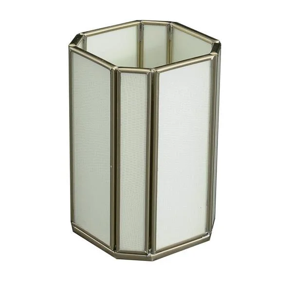 Jm Piers White Lizard Skin Pen & Pencil Cup