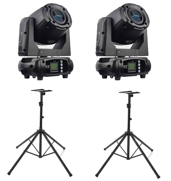 JMAZ Attco Spot 100 Moving Head Package 2PC with Stands – 2 Pieces