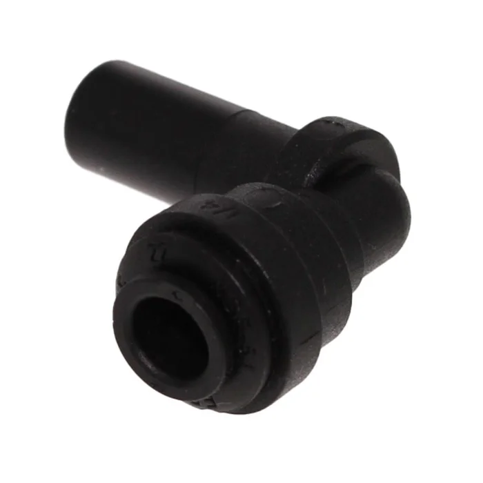 John Guest 3/8″ Stem x 1/4″ Tube Polypropylene Plug In Elbow – Black