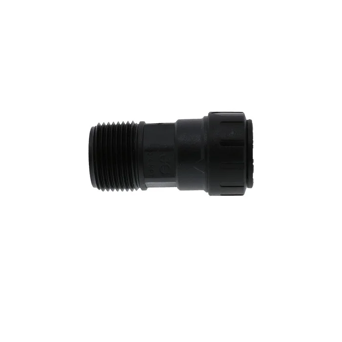 John Guest Black Male Connector – 1/2 CTS x 3/4 NPT