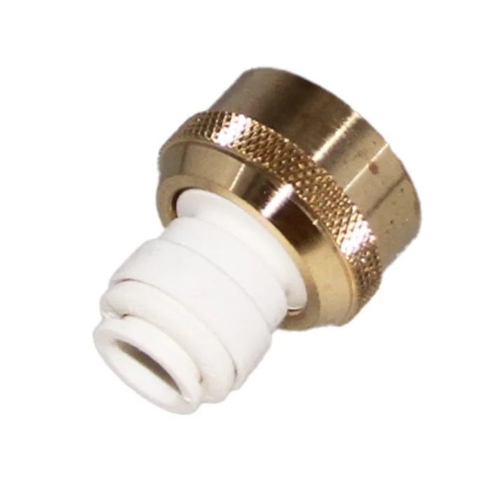 John Guest Brass Female Connector (Garden Hose) – 3/8 x 3/4 – 11.5 NH