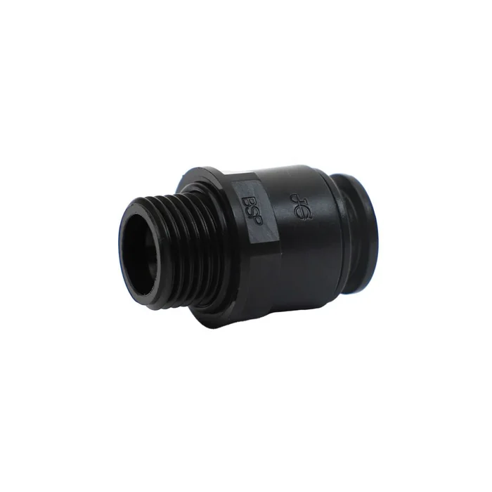 John Guest Male Connector BLACK ACETAL – 15mm x 1/2 BSP