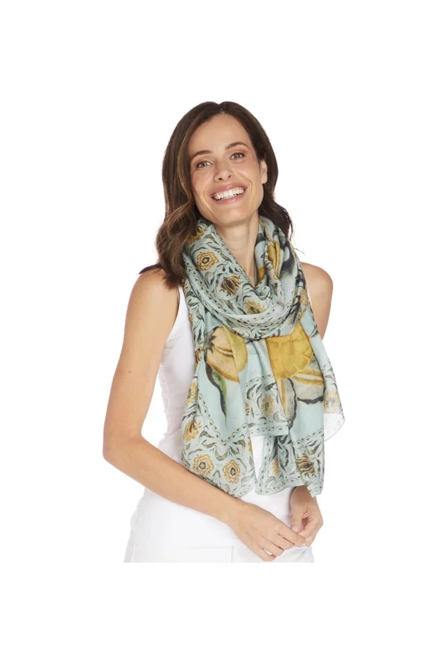 JOY PRINT AQUA SCARF