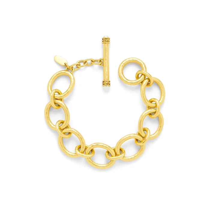 Julie Vos Catalina Gold/Pearl Demi Link Bracelet
