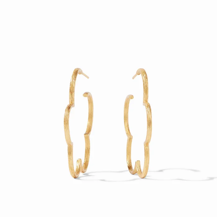 Julie Vos Gardenia Textured Medium Hoop Earrings