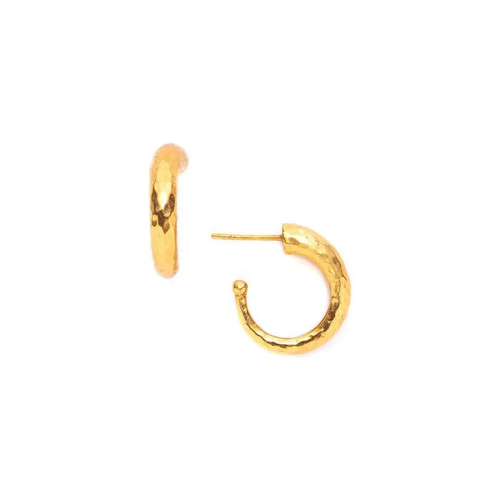 Julie Vos Gold Hammered Hoop Earring, Medium
