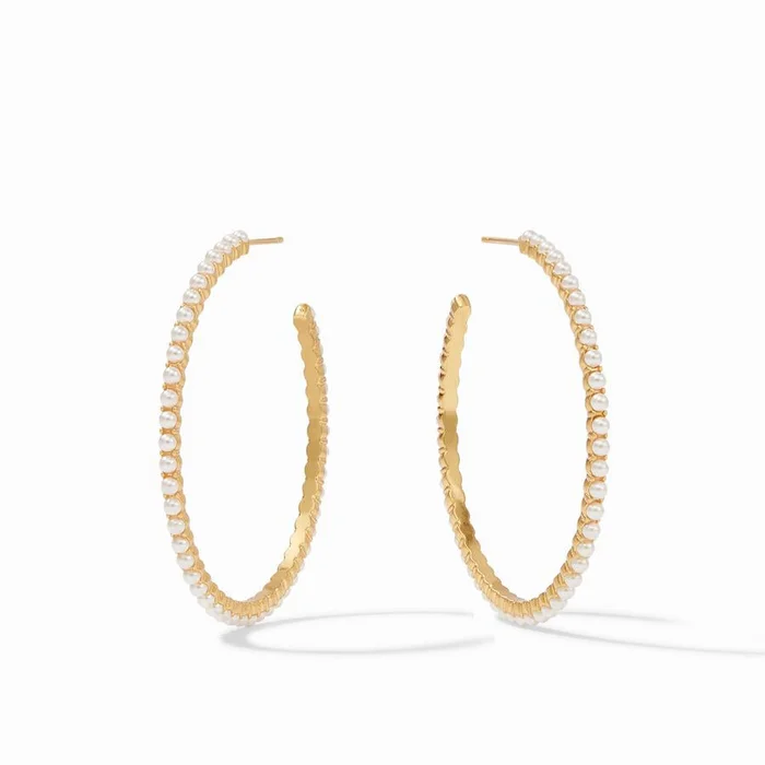 Julie Vos Juliet Hoop Large Pearl Earring
