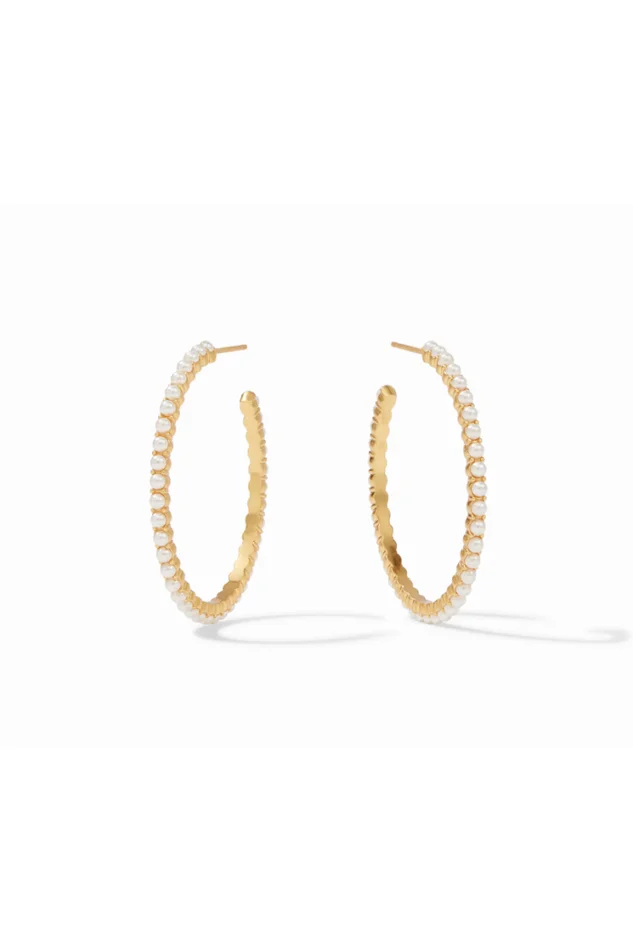 JULIET PEARL HOOP-MEDIUM