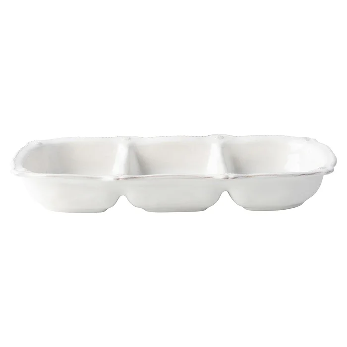 Juliska Berry & Thread Triple Section Server, Whitewash