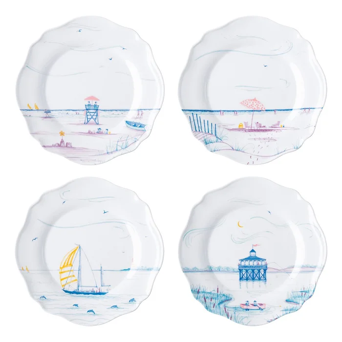 Juliska Country Estate Seaside Melamine Dessert/Salad, Assorted, Set Of 4