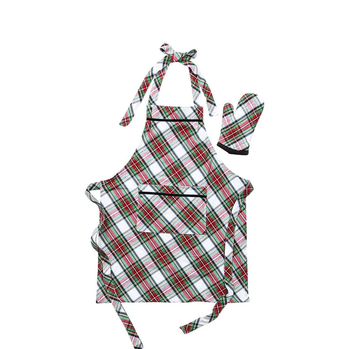 Juliska Stewart Tartan 2Pc. Child Apron & Oven Set