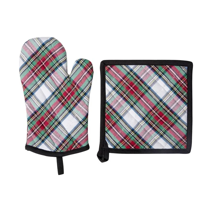Juliska Stewart Tartan Oven Mitt & Potholder Set