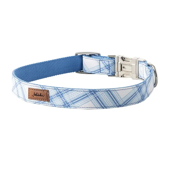 Juliska Tartan Chambray Large Dog Collar