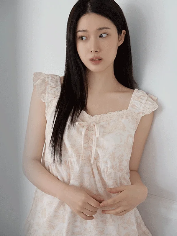 JUUNEEDU J’eu Arte Lace Sleeveless Pajama Set – 4 Colors