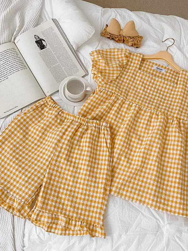 JUUNEEDU J’eu Wendy Puff Short-Sleeve Pajama Set