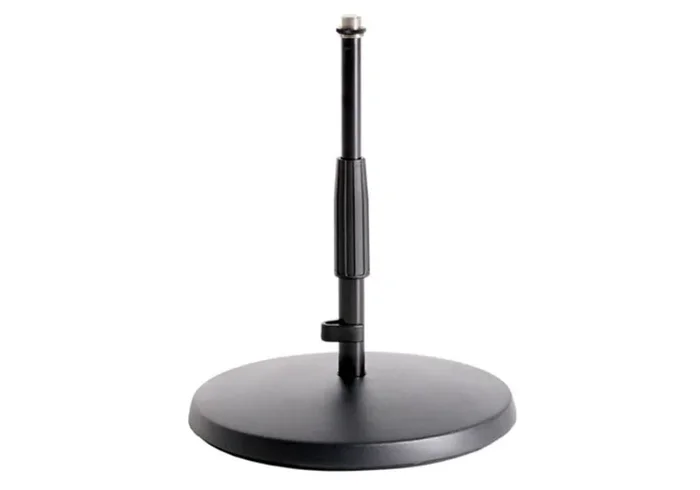 K&M Round Base Table/Floor Microphone Stands – Black
