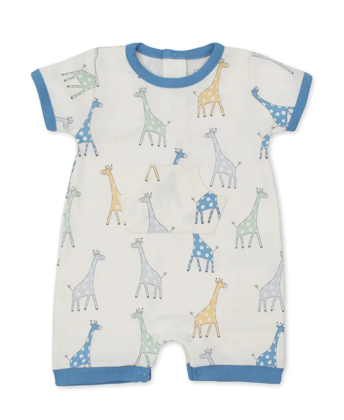Kissy Kissy Blue Giraffe Friends Short Playsuit
