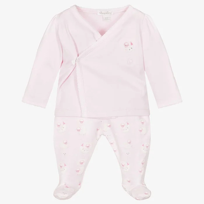 Kissy Kissy Night Night Lammies Pink Footed Pant Set