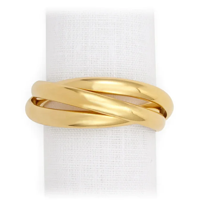 L’Objet 3 Ring Gold Napkin Ring, Set Of 4
