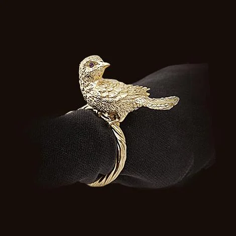 L’Objet Bird Gold Napkin Rings, Set Of 4