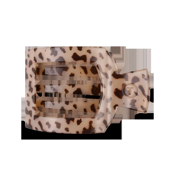 Large Square Flat Hair Clip-Blonde Tortoise