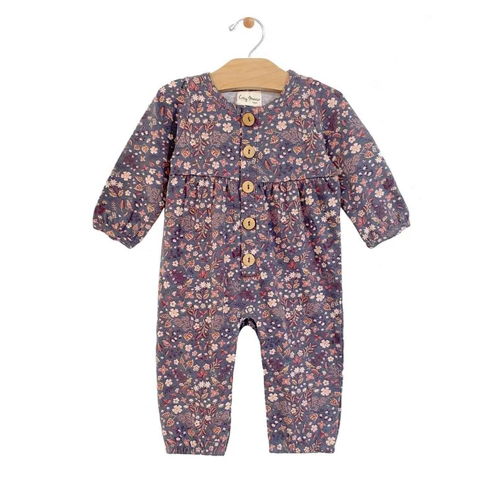 Last One: 0/3 Months – Romper Button Gathered Jersey – Multi Floral