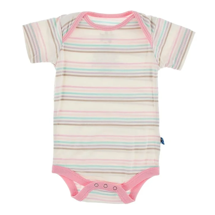 Last One – 3/6 Months: Onesie (Short Sleeve) – Cupcake Stripe