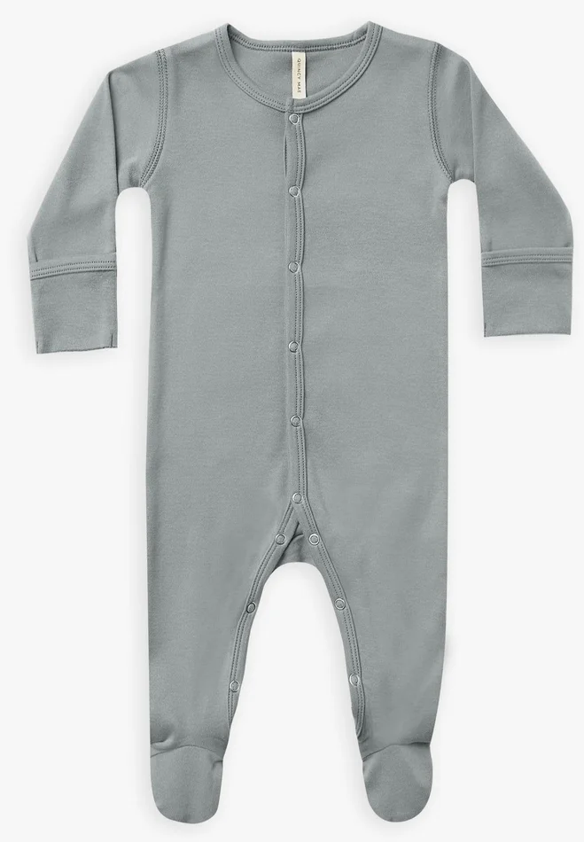 Last One – Size 6/12M: Footie (Snaps) – Ocean