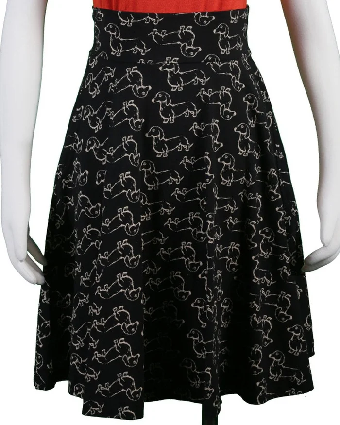 Last One – XS: Women’s Skirt – Carnaby In Dachshund Dog