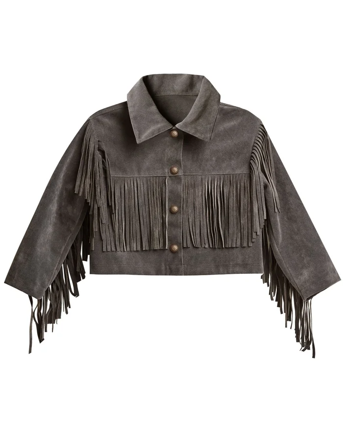 Last One: Size 6/7Y – Fringe Jacket (Youth) – Charcoal
