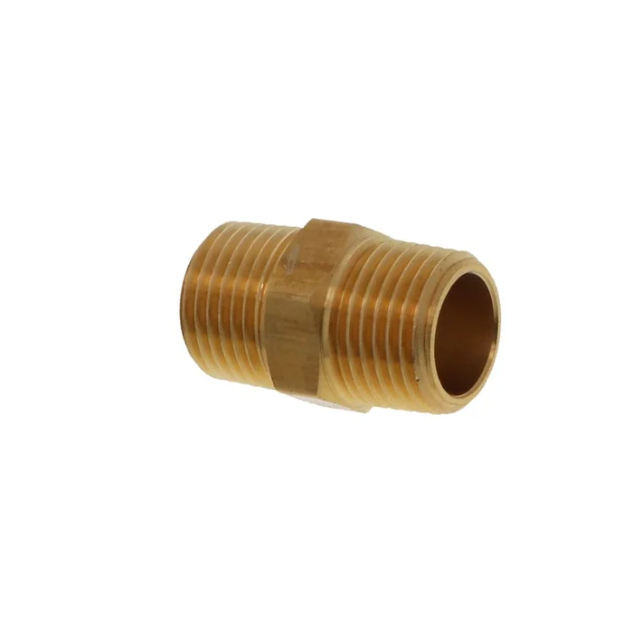 Lead-Free Brass Hex Nipple Threaded 1/2 MPT x 1-1/4 L