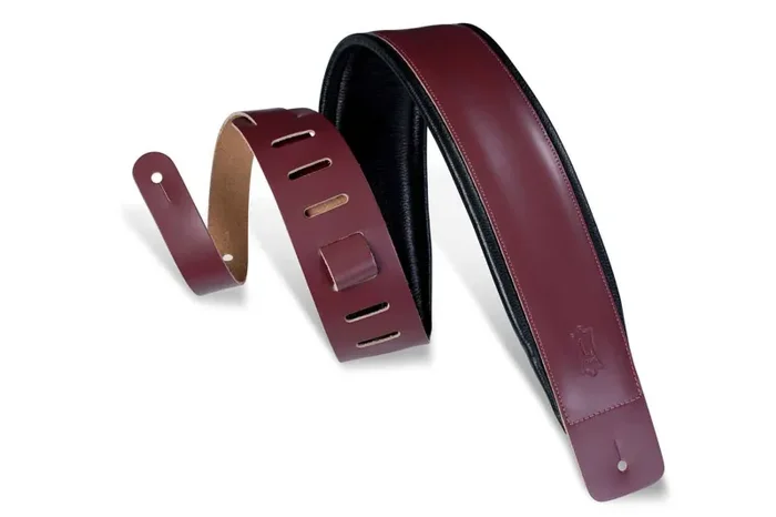 Levy’s Leathers DM1PD-BRG 3″ Leather Guitar Strap – Burgundy Online Hot Sale