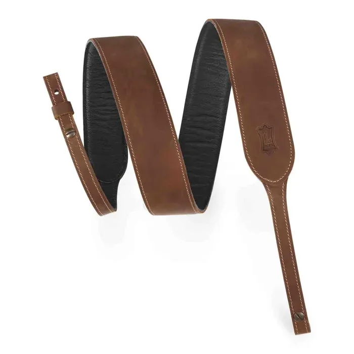 Levy’s Leathers PMB32GF-BRN, 2 Inch Butter Leather Banjo Strap – Brown