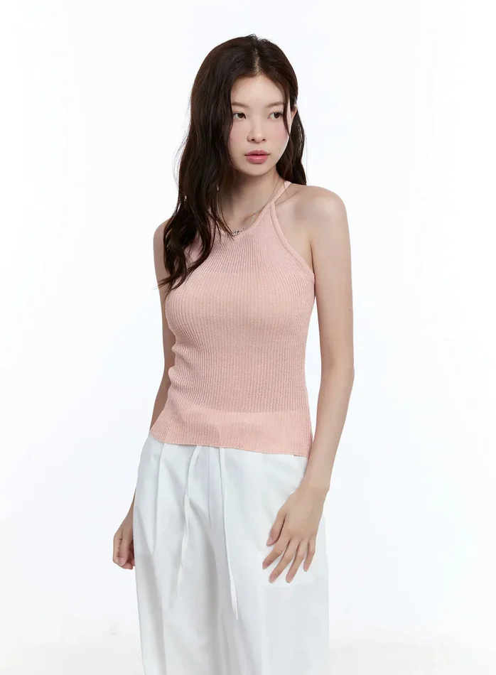 LEWKIN Linen Halter Top