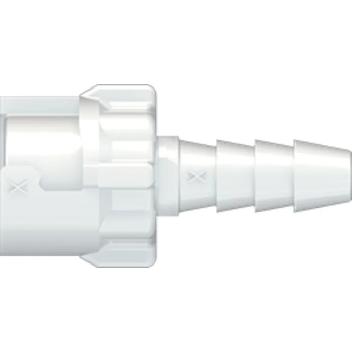 LinkTech 10AC Series Straight Female, Valved, 1/8″ HB, Natural Acetal, Buna N