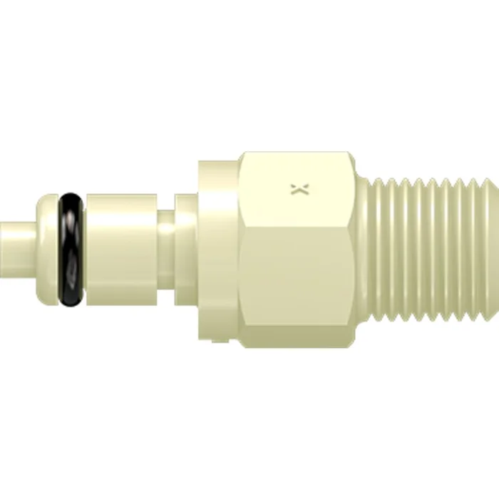 LinkTech 20PP Series Male Thread Male, Valved, 1/8″ NPT, Molded Almond Color, Polypropylene, EPDM