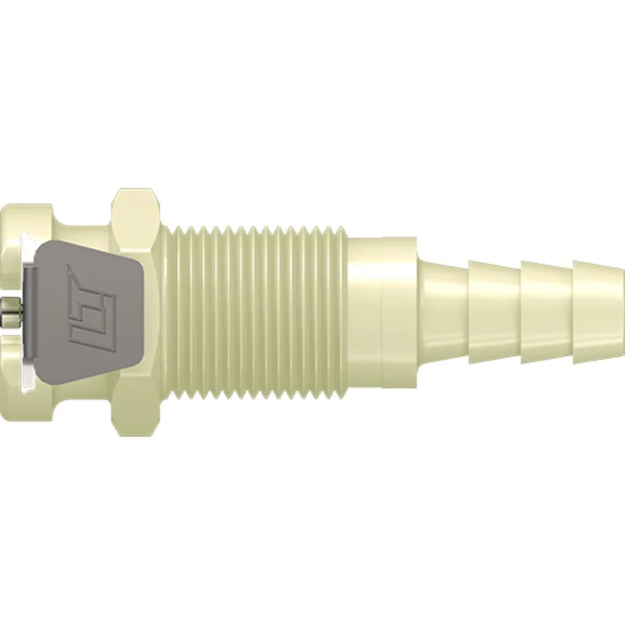 LinkTech 20PP Series Panel Mt. Female, Non-valved, 1/4″ HB, Molded Almond Color, Polypropylene