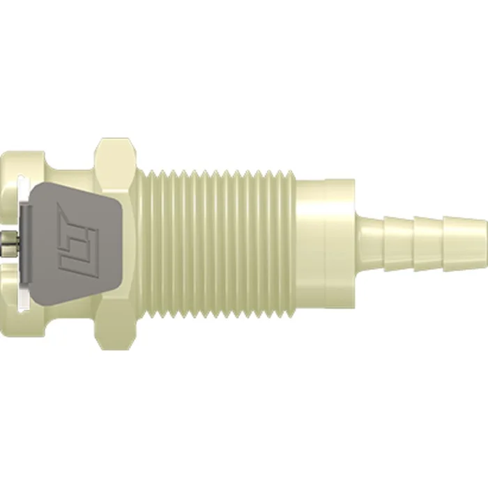 LinkTech 20PP Series Panel Mt. Female, Valved, 1/8″ HB, Molded Almond Color, Polypropylene, EPDM