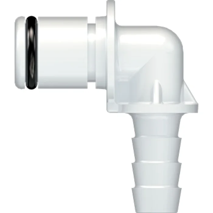 LinkTech 40AC Series Elbow Male, Non-valved, 1/4″ HB, Natural Acetal, Buna N