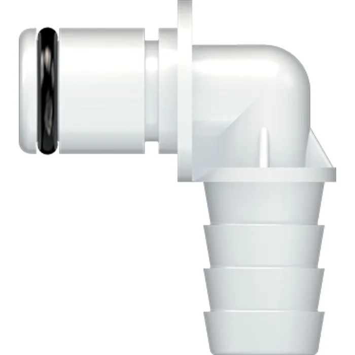 LinkTech 40AC Series Elbow Male, Non-valved, 3/8″ HB, Natural Acetal, Buna N