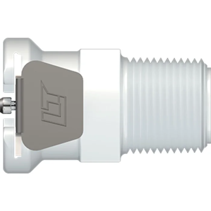 LinkTech 40AC Series Male Thread Female, Valved, 1/4″ BSPT, Natural Acetal, Buna N